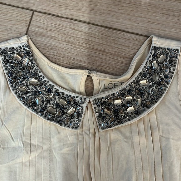 LOFT Jeweled Collar Top - Picture 2 of 3